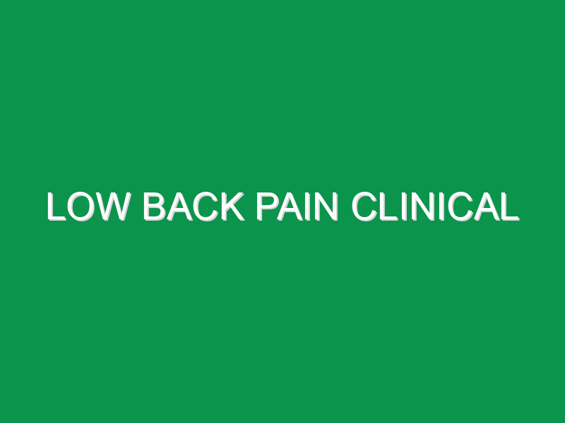Low Back Pain Clinical
